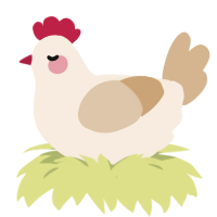 Nugget, a cream and beige chicken