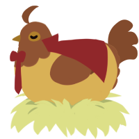 A honey and russet chicken with a head pattern