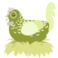 Matcha latte, a chartreuse and apple chicken with a half-lace pattern