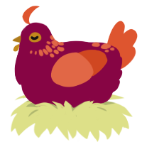 (unnamed), a maroon and vermilion chicken with a neck-speckle pattern