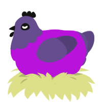 Michael, a amethyst and overcast chicken with a head pattern