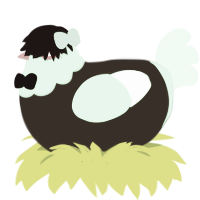 とにかく, a mist and maroon chicken with a head pattern