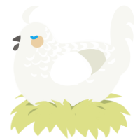 Reshiram, a white chicken with a half-lace pattern
