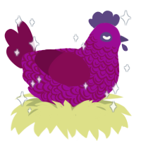 Dawnshade, a plum and wine chicken with a double-lace pattern