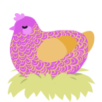 Rosey, a orchid and honey chicken with a double-lace pattern