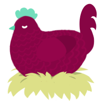 Boquet, a maroon chicken with a lace pattern
