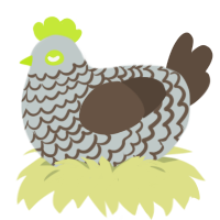 A silver and bark chicken with a lace pattern
