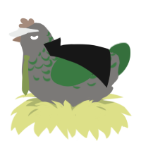 mortmainy, a grey and leaf chicken with a half-lace pattern