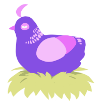 (unnamed), a blurple and lavender chicken with a neck-band pattern