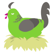 A grass and grey chicken with a neck-band pattern