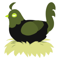 Radioactive Mugwort, a black and olive chicken with a head pattern