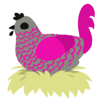 (unnamed), a ash and fuchsia chicken with a lace pattern