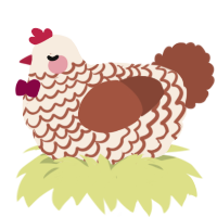 A cream and russet chicken with a lace pattern