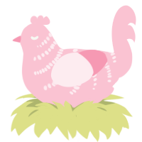Rosalba, a rose chicken with a half-bar pattern