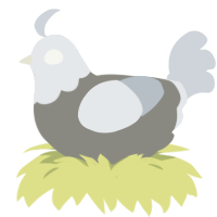 husk x doubt, a ash and mist chicken with a head pattern
