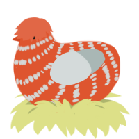 xyx vermillion, a vermilion and silver chicken with a bar pattern
