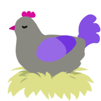 A ash and blurple chicken