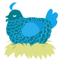 A sea and sky chicken with a lace pattern
