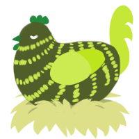 Spinach, a olive and lime chicken with a bar pattern