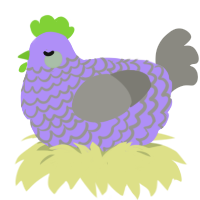Lacey, a lilac and ash chicken with a lace pattern