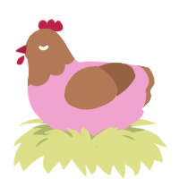 Neapolitan Ice Cream, a pink and brown chicken with a head pattern