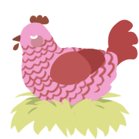 (unnamed), a pink and red chicken with a lace pattern