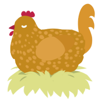 (unnamed), a ochre and orange chicken with a speckle pattern
