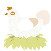 Elegance, a white and cream chicken with a double-lace pattern