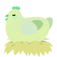 Printemps, a apple and gluppy chicken with a half-lace pattern