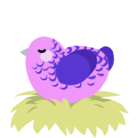 A lavender and indigo chicken with a half-lace pattern