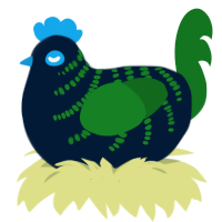 A tumblr and leaf chicken with a half-bar pattern