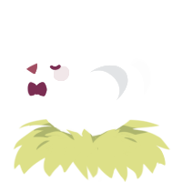 A white and mist chicken with a lace pattern