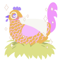 谷, a honey and lavender chicken with a lace pattern