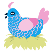 Neal And Jack And Me, a sky and pink chicken with a lace pattern