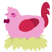 Criminal Offense, a pink and crimson chicken