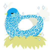 A sky and white chicken with a double-lace pattern