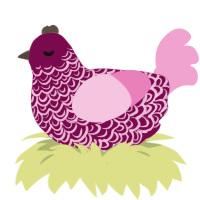 Valentines, a wine and pink chicken with a double-lace pattern