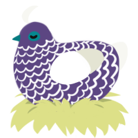 Ultramarine, a overcast and white chicken with a lace pattern