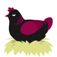 A sable and maroon chicken with a neck-band pattern