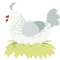 A white and silver chicken with a half-lace pattern