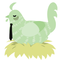 Jack, a gluppy chicken with a bar pattern