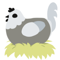 The Malicious Menace, a ash and mist chicken with a head pattern