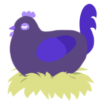 Purple 3, a overcast and indigo chicken