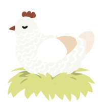 Pearl White Leghorn, a white and cream chicken with a lace pattern