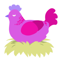 (unnamed), a orchid and fuchsia chicken with a neck-band pattern