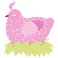 milk strawberry, a pink chicken with a speckle pattern