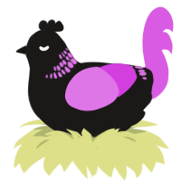 A sable and orchid chicken with a neck-band pattern