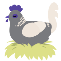 A ash and tumblr chicken with a neck-band pattern