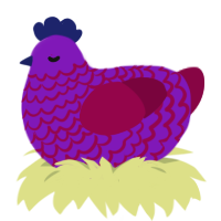 reDragon, a violet and maroon chicken with a lace pattern