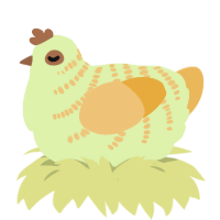 Lime Sherbert, a apple and honey chicken with a half-bar pattern